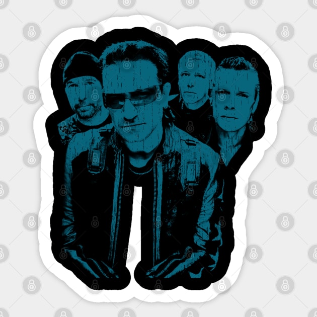 U2 / Vintage Aesthetics Design Style Sticker by Number 17 Paint